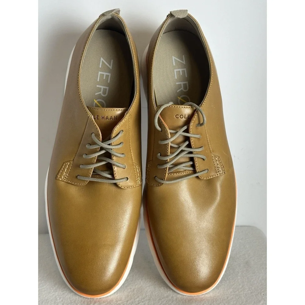 COLE HAAN Zerogrand Omni Postman Mens 11 M British Tan Leather Oxford Shoes NEW
